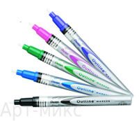 Контурные двухцветные маркеры OUTLINE MARKER, Pentel