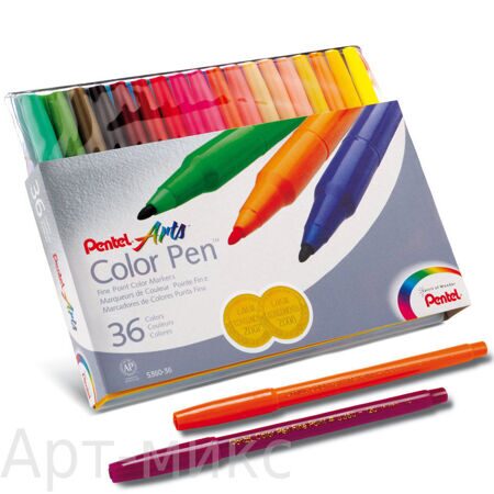 36 цветов, Фломастеры "Arts Color Pen", Pentel