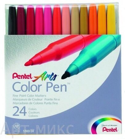 24 цвета, Фломастеры "Arts Color Pen", Pentel