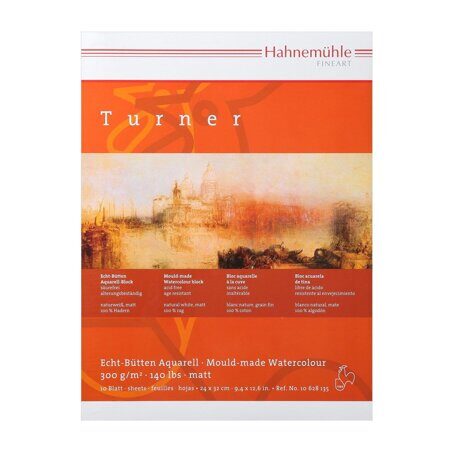 Альбом-склейка для акварели "William Turner" 24*32 см, 10 листов, 300 г/м, 100% хлопок, Hahnemuhle