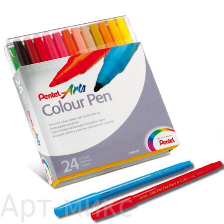 24 цвета, Фломастеры "Arts Color Pen", Pentel